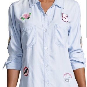 Rails Patchwork Denim Button Up